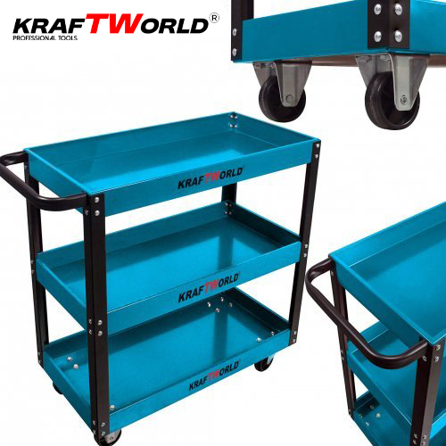Количка за инструменти KraftWorld с 3 етажерки