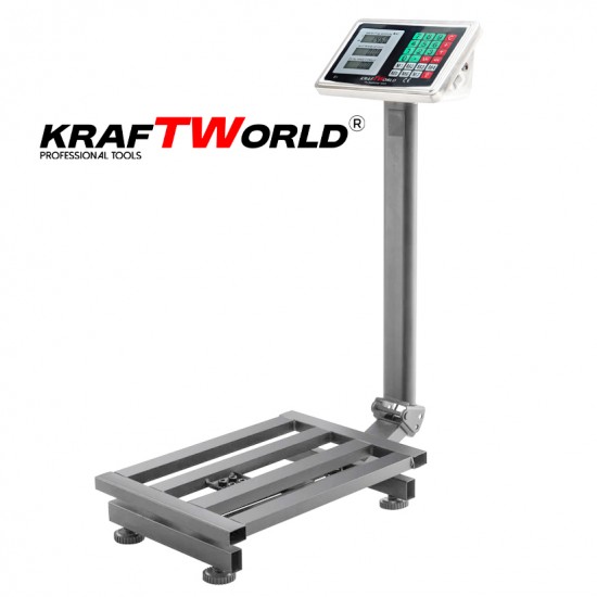 Електронен платформен кантар KraftWorld – до 1 тон, платформа 80×60см