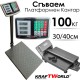 Електронен платформен кантар KraftWorld – до 100 кг, платформа 30×40см