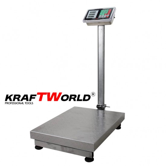 Електронен платформен кантар KraftWorld – до 1 тон, платформа 80×60см