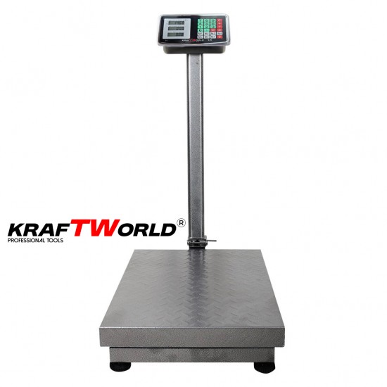 Електронен платформен кантар KraftWorld – до 1 тон, платформа 80×60см