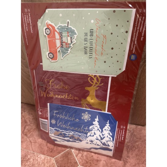Комплект коледни картички , 6 бр с плик