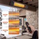 Стоящ инфрачервен отоплител 2500W с 3 степени и регулируема височина, електрическа печка на стойка с дистанционно