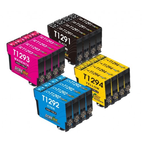 Резервни касети с мастило за Epson T1291 T1292 T1293 T1294 T1295-16 броя